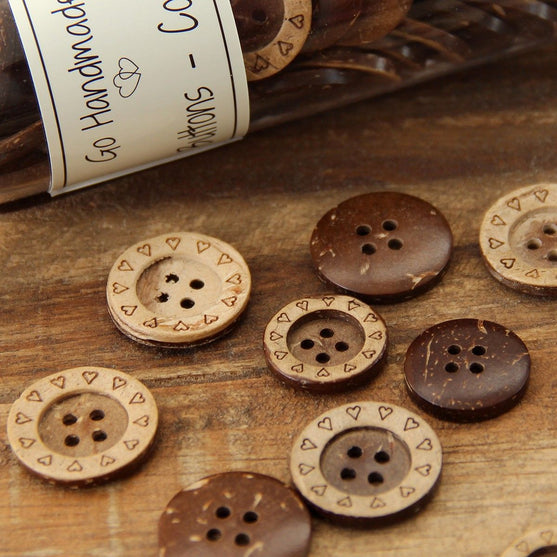 Kokos Knöpfe - Herzen - Go Handmade
2