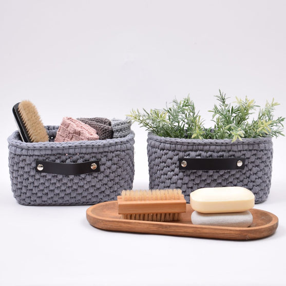 Aufbewahrungskorb mit Lederboden Rechteckig - Klein
3