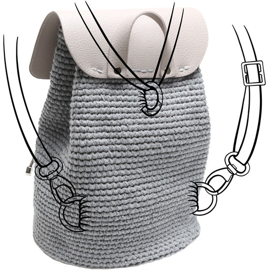 Taschenklappe mit Magnetknopf - Black/Silver - Go Handmade
8