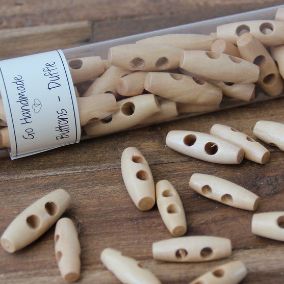 Längliche Holzknöpfe - 30 mm - Go Handmade
2