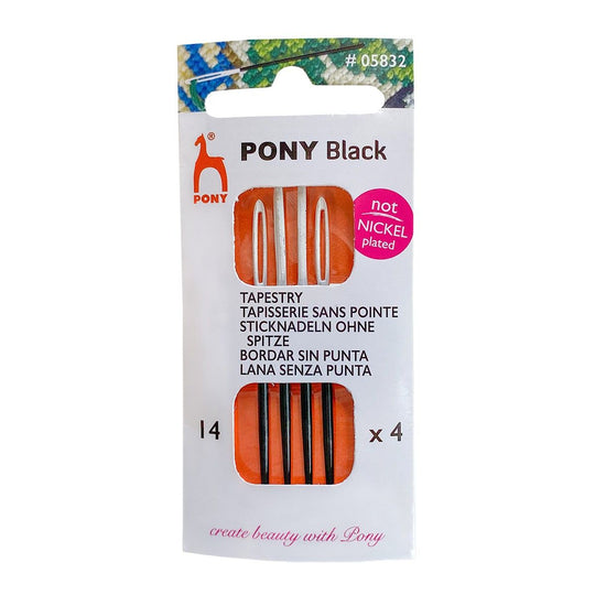 Sticknadeln ohne Spitze – Schwarz & Weiß - Gr. 14 - Pony