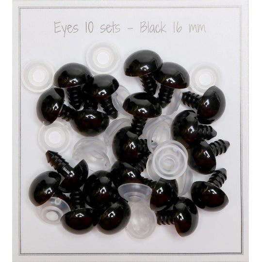 Occhi con clip di sicurezza - 16 mm - Go Handmade