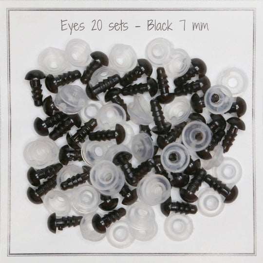 Occhi con clip di sicurezza - 7 mm - Go Handmade
