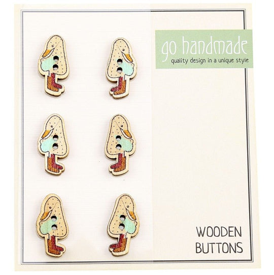 Bottoni di legno - Papera Dotti - 6 pezzi, 20 mm - Go Handmade