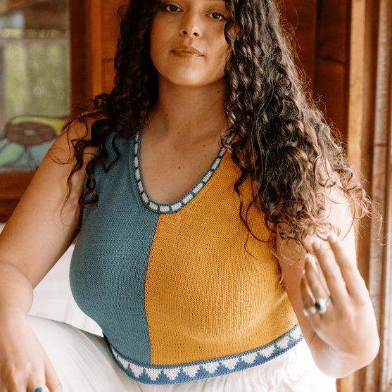 Bevelled Tank - Ärmelloses Top mit Intarsien
5