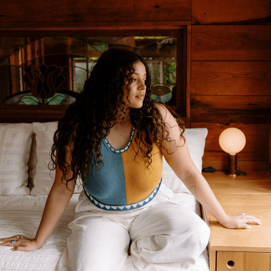 Bevelled Tank - Ärmelloses Top mit Intarsien
7