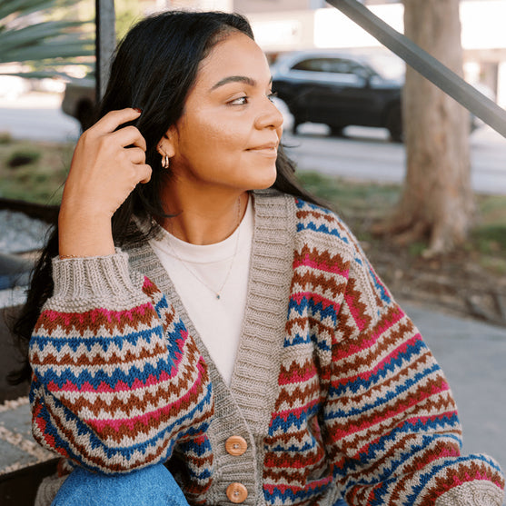 Ottolie - Chevron-Cardigan mit Taschen
4