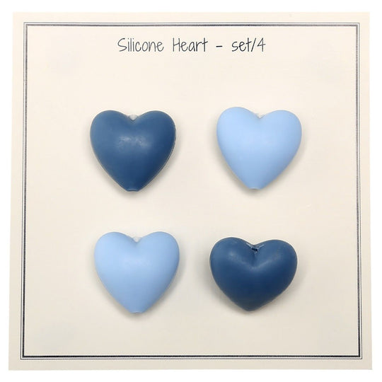 Perle in silicone - Cuori - 4 pz - Go Handmade