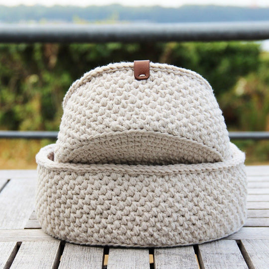 Moss Stitch Körbe - Rund
