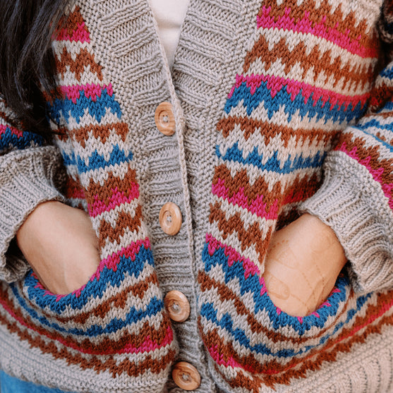 Ottolie - Chevron-Cardigan mit Taschen
10