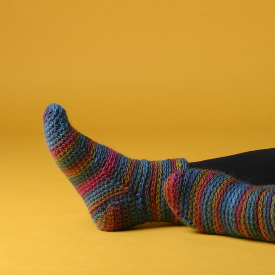 Glomma - gehäkelte Socken
4