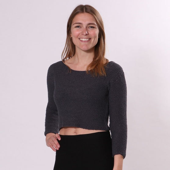 Tiefer Rücken mit Ärmeln
6