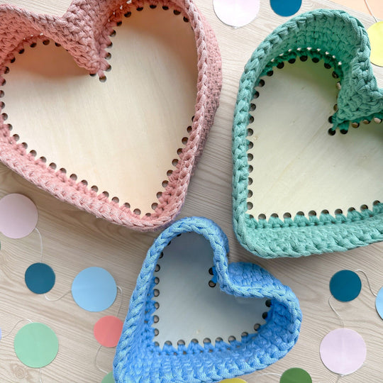 Cestini a cuore - Set di 3 cesti