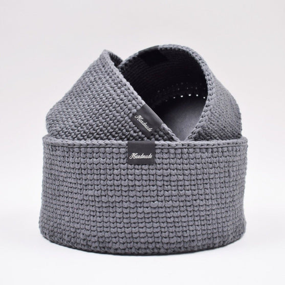 Ribbon Körbe mit rundem Lederboden – Knit Stitch
5