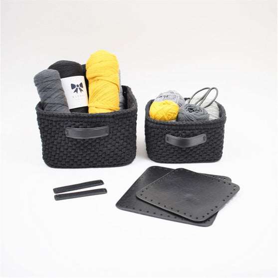 Aufbewahrungskorb mit Lederboden – Quadratisch - Groß
5