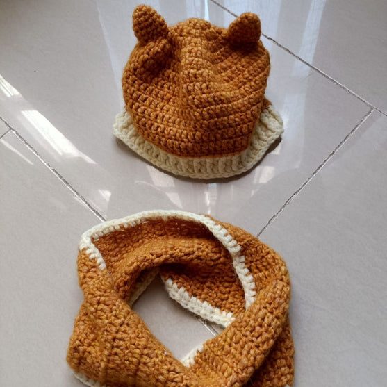 Cat - Kinderbeanie und Rundschal
2