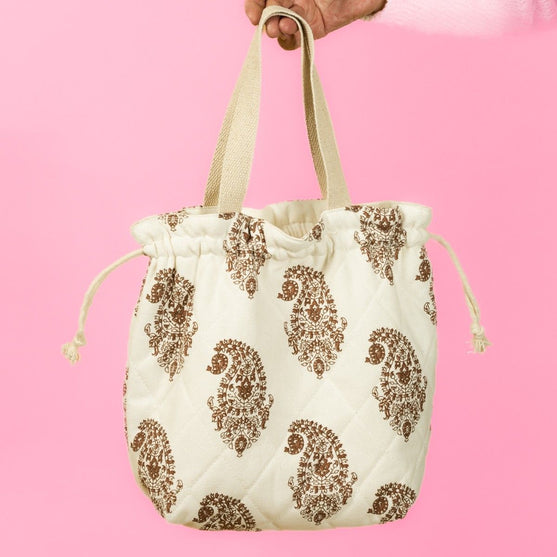 Gesteppte Projekttasche mit Kordelzugverschluss - Hobbii
3