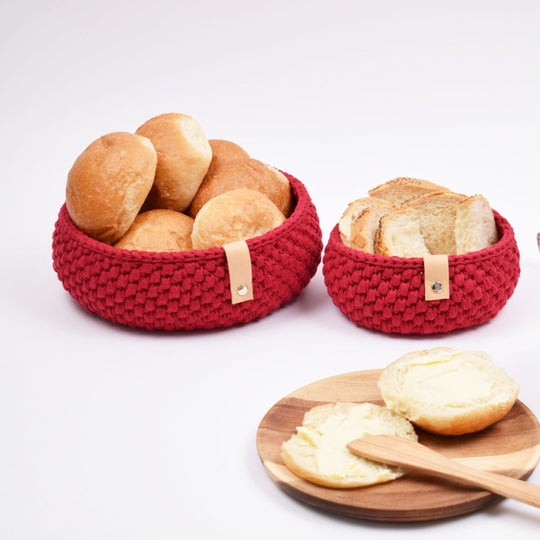 Gehäkelte Weihnachts-Brotkörbchen