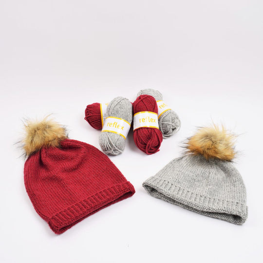 Gestrickte Mütze mit Reflex