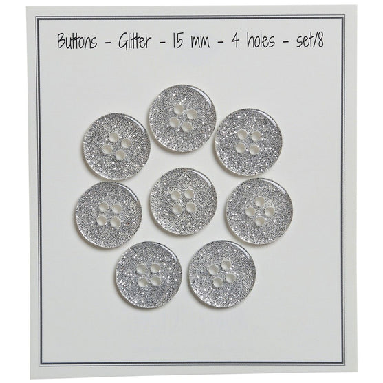 

Bottoni Glitter - Argento - Diverse dimensioni - Go Handmade
1