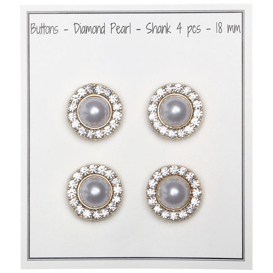 

Bottoni in perla con pietra - Dorato - Diverse dimensioni - Go Handmade
1