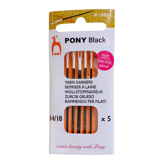 Wollnadeln - Schwarz &amp; Weiß - Gr. 14/18 - Pony