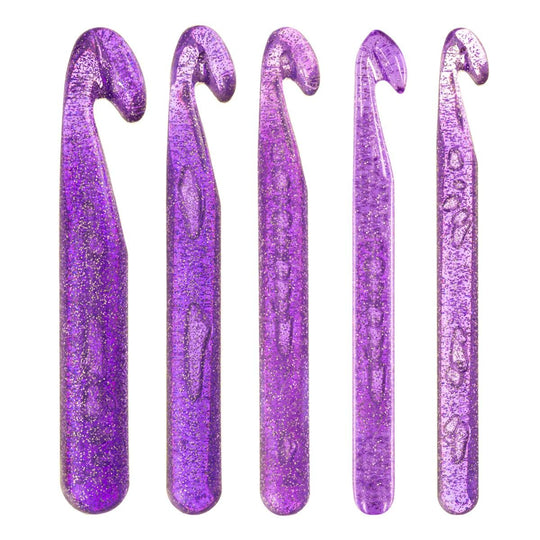 Glitzer-Häkelnadel-Set – 5 Größen - Hobbii