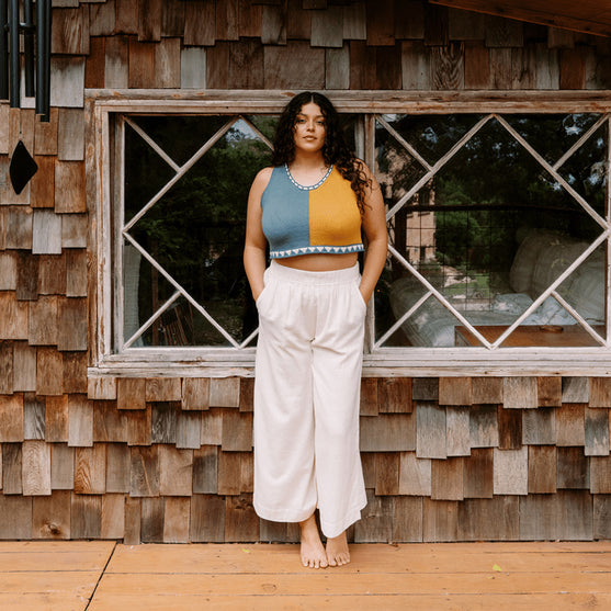 

Bevelled Tank - Ärmelloses Top mit Intarsien
8