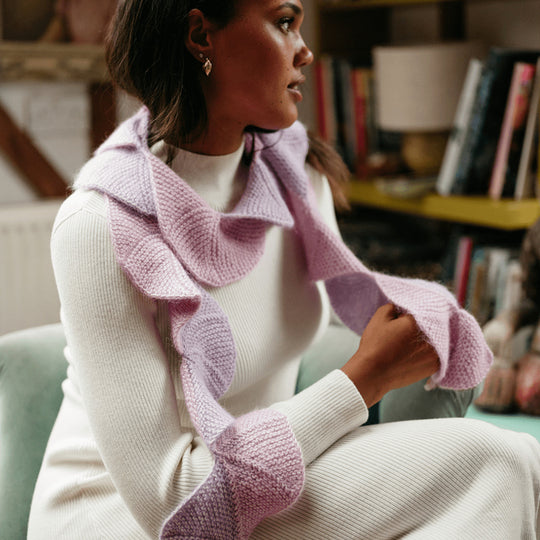 Undulate - Fächerschal mit Krausrippen