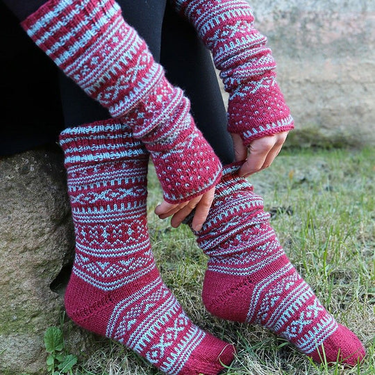 Socken im Norwegermuster