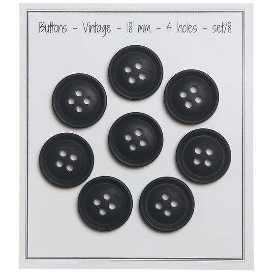 

Vintage Knöpfe - Black - Verschiedene Größen - Go Handmade
1