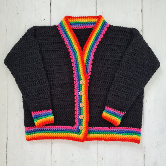 

Rainbow Contrast - Kindercardigan
1