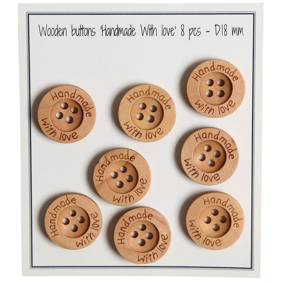 

Holzknöpfe - Handmade with Love - 18 mm - Go Handmade
1