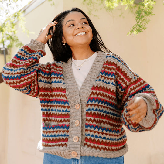 Ottolie - Chevron-Cardigan mit Taschen