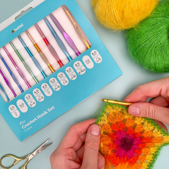 

Alu Häkelnadel Set - 11 Größen - Hobbii
3