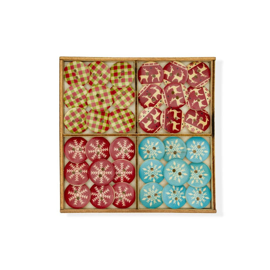 Holzknöpfe - Weihnachten - 18 mm - Hobbii