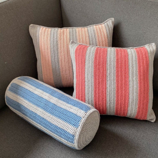 Cuscino in cotone a strisce –  Bolster