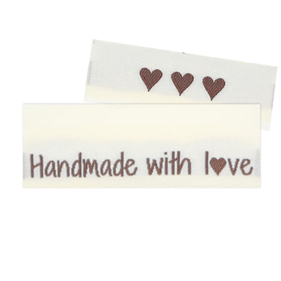 

10 Etichette - Handmade with love - 3 cuori - Go Handmade
1