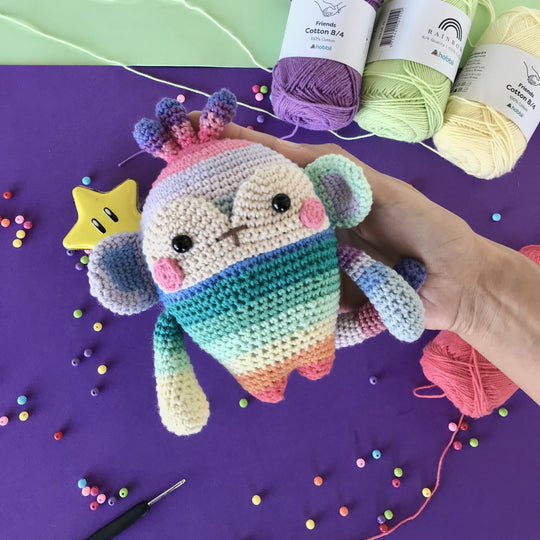 Regenbogen Äffchen - Amigurumi