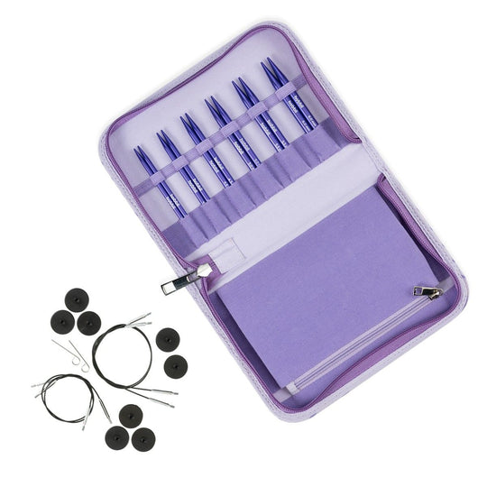 Stellar Set Essential mit kurzen austauschbaren Rundstricknadeln – Amethyst - Hobbii