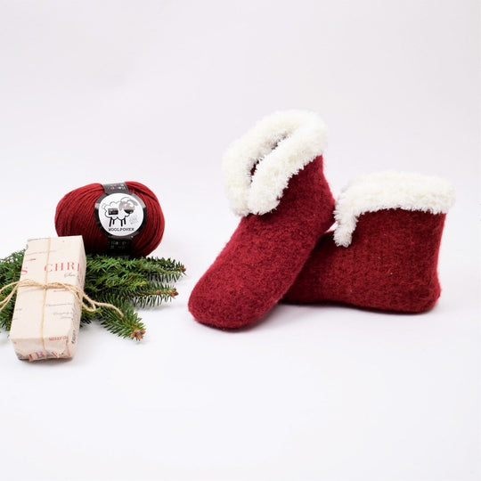 Pantofole Christmas in feltro – all’uncinetto